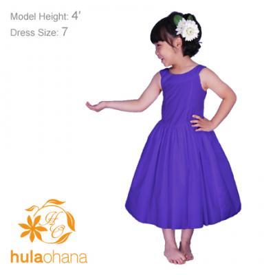 Hula Kids Midi Keiki Dress / Solid Violet  / Gp34v