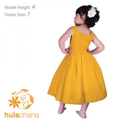 Hula Kids Midi Keiki Dress / Solid Yellow  / Gp34ye