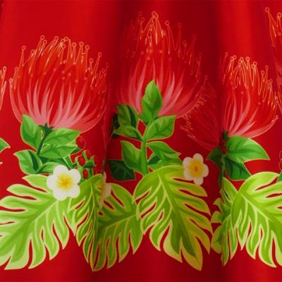 Hula Kids Shantung Dress with Lehua Print / Luxury Collection / Red / Jp35rd