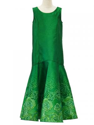 Hula Kids Shantung Dress with Lokelani Print / Luxury Collection / Green / Jp36gr