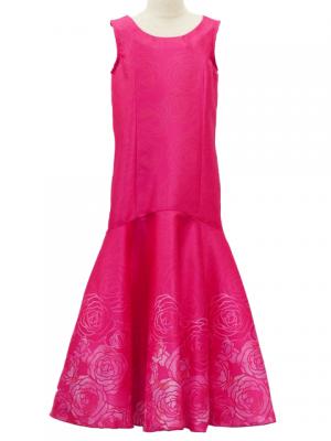Hula Kids Shantung Dress with Lokelani Print / Luxury Collection / Pink / Jp36pi