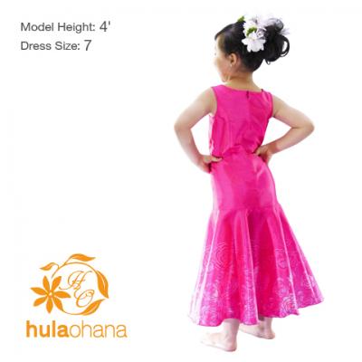 Hula Kids Shantung Dress with Lokelani Print / Luxury Collection / Pink / Jp36pi