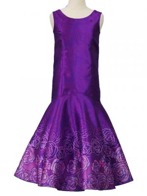 Hula Kids Shantung Dress with Lokelani Print / Luxury Collection / Purple / Jp36pu