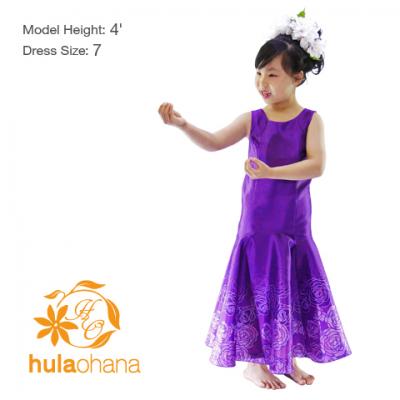 Hula Kids Shantung Dress with Lokelani Print / Luxury Collection / Purple / Jp36pu