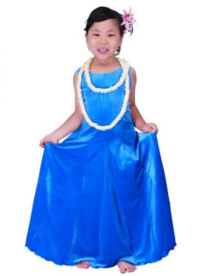 Hula Kids Dress with Velvet / Blue / Gp3bl