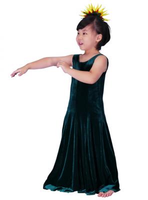 Hula Kids Dress with Velvet / Green / Gp3g