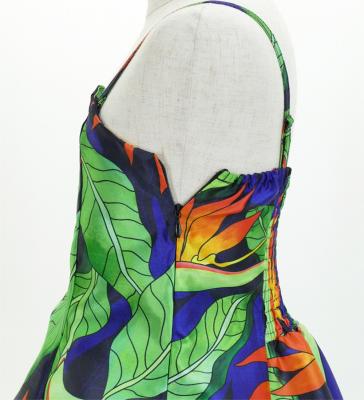 Hula Kids Shantung Dress with Strelitzia Print / Luxury Collection / Blue / Jp47bl