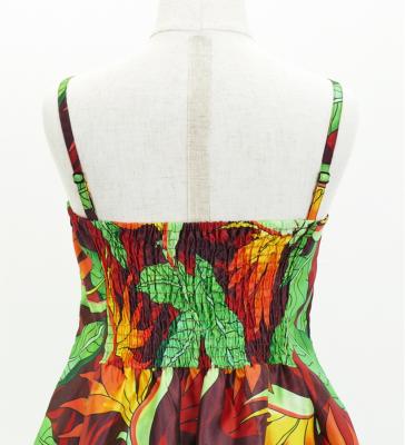 Hula Kids Shantung Dress with Strelitzia Print / Luxury Collection / Brown Red / Jp47br