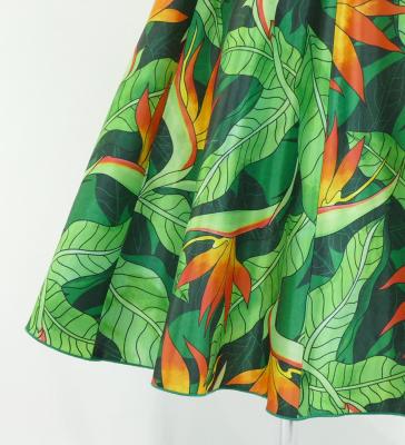 Hula Kids Shantung Dress with Strelitzia Print / Luxury Collection / Green / Jp47gr