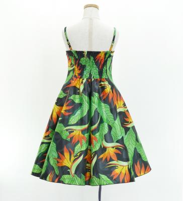 Hula Kids Shantung Dress with Strelitzia Print / Luxury Collection / Gray / Jp47gy