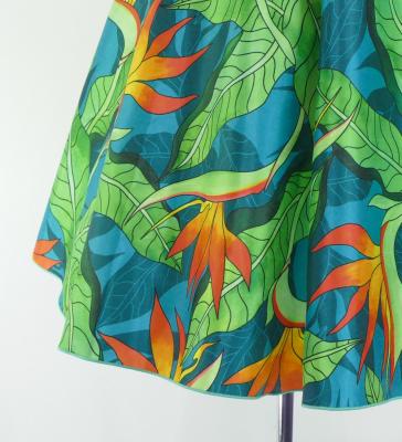 Hula Kids Shantung Dress with Strelitzia Print / Luxury Collection / Turquoise Blue / Jp47tbl