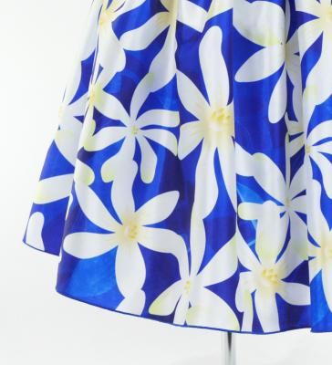 Hula Kids Shantung Dress with Tiare Print / Luxury Collection / Blue / Jp48bl
