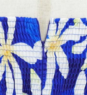 Hula Kids Shantung Dress with Tiare Print / Luxury Collection / Blue / Jp48bl