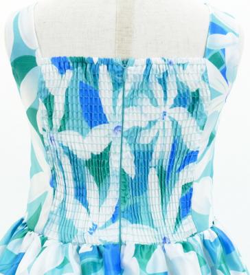 Hula Kids Shantung Dress with Tiare Print / Luxury Collection / Light Blue / Jp48lbl