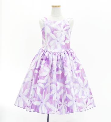 Hula Kids Shantung Dress with Tiare Print / Luxury Collection / Lavender / Jp48pu