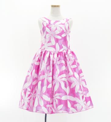 Hula Kids Shantung Dress with Tiare Print / Luxury Collection / Pink / Jp48pi