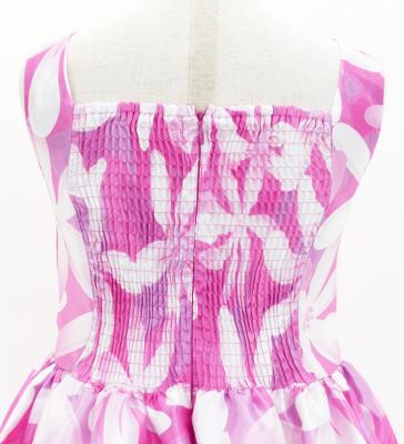 Hula Kids Shantung Dress with Tiare Print / Luxury Collection / Pink / Jp48pi