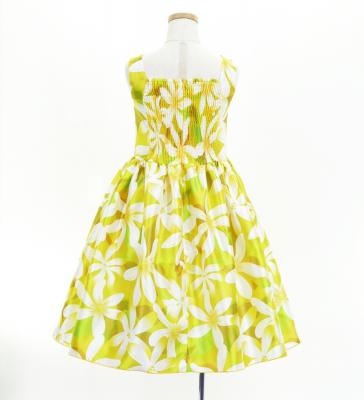 Hula Kids Shantung Dress with Tiare Print / Luxury Collection / Yellow / Jp48ye