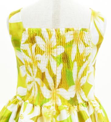 Hula Kids Shantung Dress with Tiare Print / Luxury Collection / Yellow / Jp48ye