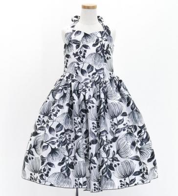 Hula Kids Shantung Dress with Lehua Print / Luxury Collection / Black / Jp49bk