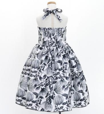 Hula Kids Shantung Dress with Lehua Print / Luxury Collection / Black / Jp49bk