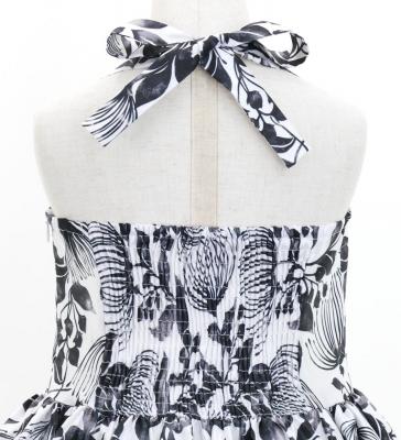 Hula Kids Shantung Dress with Lehua Print / Luxury Collection / Black / Jp49bk