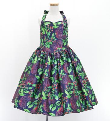 Hula Kids Shantung Dress with Lehua Print / Luxury Collection / Navy / Jp49nv