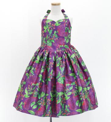 Hula Kids Shantung Dress with Lehua Print / Luxury Collection / Purple / Jp49pu