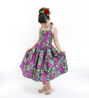 Hula Kids Shantung Dress with Lehua Print / Luxury Collection / Purple / Jp49pu
