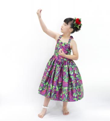 Hula Kids Shantung Dress with Lehua Print / Luxury Collection / Purple / Jp49pu