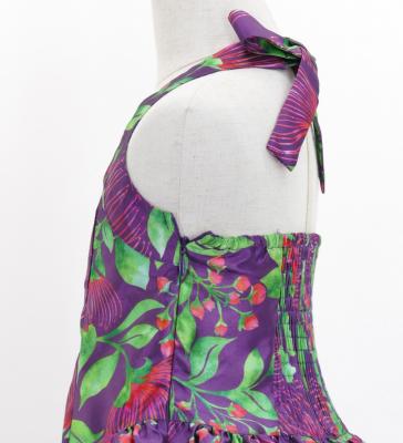 Hula Kids Shantung Dress with Lehua Print / Luxury Collection / Purple / Jp49pu