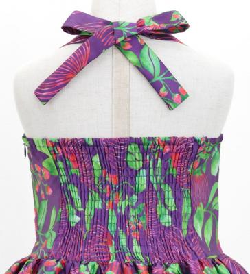 Hula Kids Shantung Dress with Lehua Print / Luxury Collection / Purple / Jp49pu