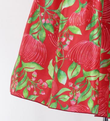 Hula Kids Shantung Dress with Lehua Print / Luxury Collection / Red / Jp49rd