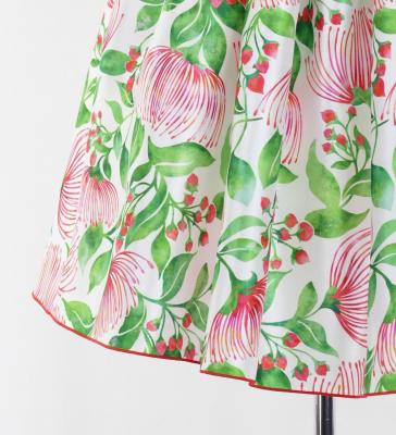 Hula Kids Shantung Dress with Lehua Print / Luxury Collection / White Red / Jp49whrd