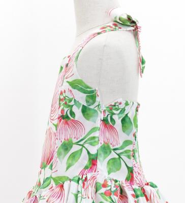 Hula Kids Shantung Dress with Lehua Print / Luxury Collection / White Red / Jp49whrd