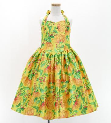 Hula Kids Shantung Dress with Lehua Print / Luxury Collection / Yellow / Jp49ye