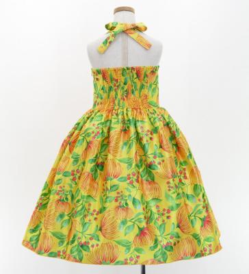 Hula Kids Shantung Dress with Lehua Print / Luxury Collection / Yellow / Jp49ye