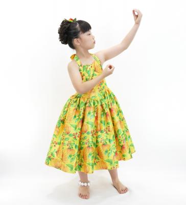 Hula Kids Shantung Dress with Lehua Print / Luxury Collection / Yellow / Jp49ye