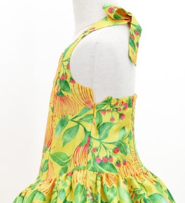 Hula Kids Shantung Dress with Lehua Print / Luxury Collection / Yellow / Jp49ye