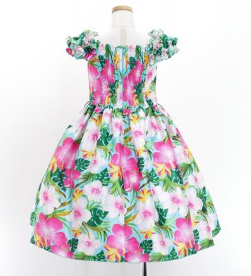 Hula Kids Shantung Dress with Hibiscus Print / Luxury Collection / Light Blue / Jp50lbl