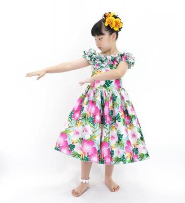 Hula Kids Shantung Dress with Hibiscus Print / Luxury Collection / Light Blue / Jp50lbl