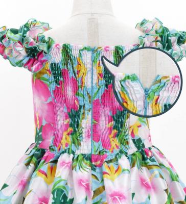 Hula Kids Shantung Dress with Hibiscus Print / Luxury Collection / Light Blue / Jp50lbl