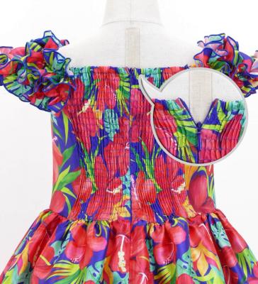Hula Kids Shantung Dress with Hibiscus Print / Luxury Collection / Purple / Jp50pu