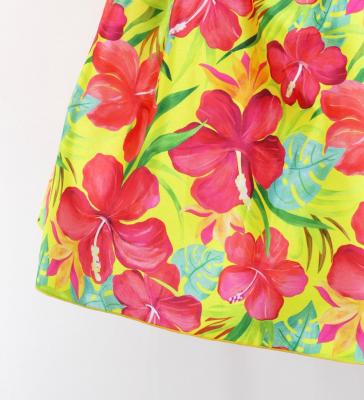 Hula Kids Shantung Dress with Hibiscus Print / Luxury Collection / Yellow / Jp50ye