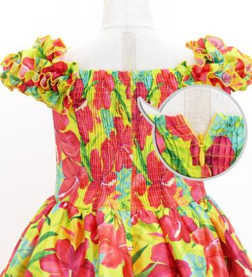Hula Kids Shantung Dress with Hibiscus Print / Luxury Collection / Yellow / Jp50ye
