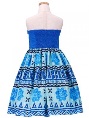 Hula Kids Midi Dress with Kahiko Print / Blue / Gp6bl