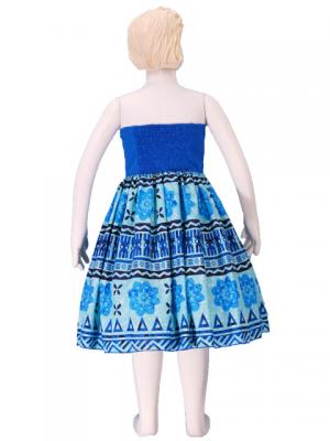 Hula Kids Midi Dress with Kahiko Print / Blue / Gp6bl