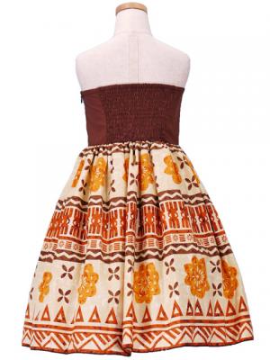 Hula Kids Midi Dress with Kahiko Print / Brown / Gp6br