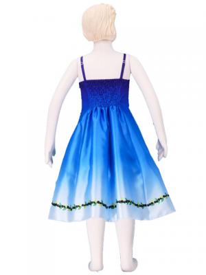 Hula Kids Satin Dress with Hibiscus / Luxury Collection / Blue / Jp8bl