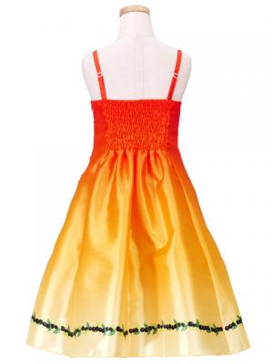 Hula Kids Satin Dress with Hibiscus / Luxury Collection / Orange / Jp8o